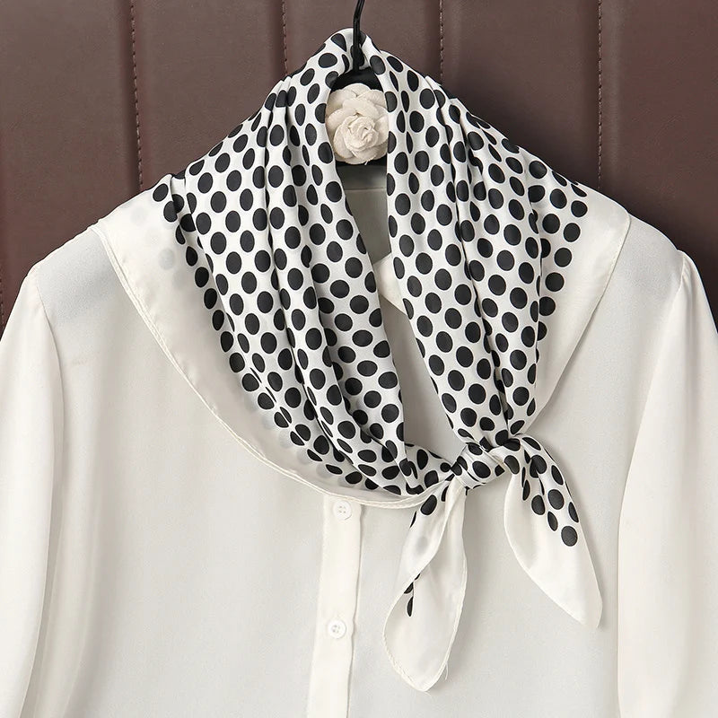 Print Satin Silk Square Scarf