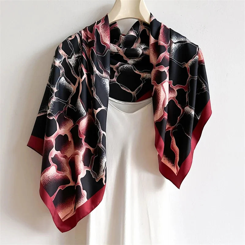 90*90Cm Square Scarf Twill Silk Bandana Pashmina