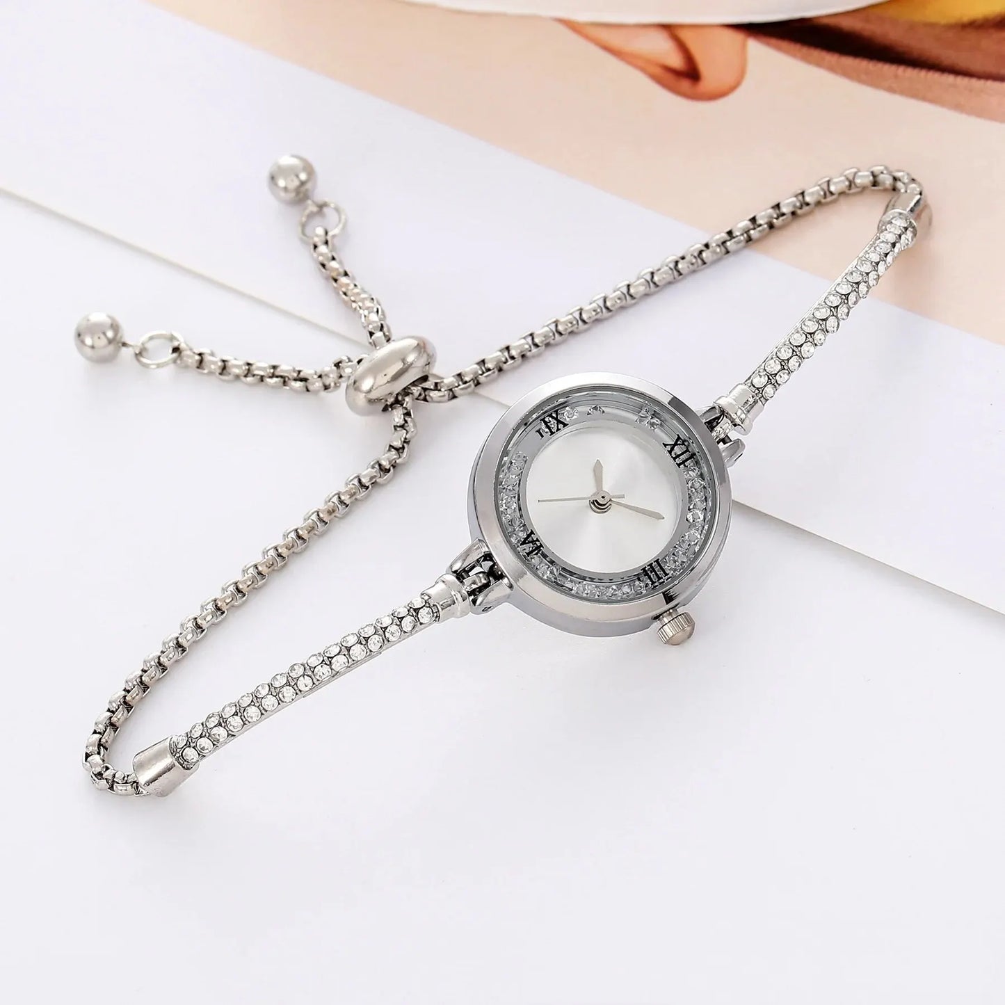 Women's Wristwatch Gold Bracelet Small Dial Elegant Watch