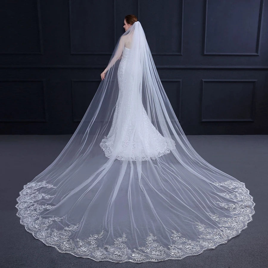 Wedding Veils Lace Appliques bridal veil