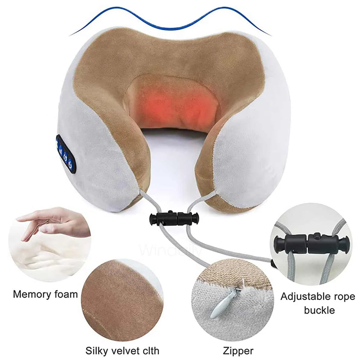 Portable U-Shape Neck Pillow Massage Machine