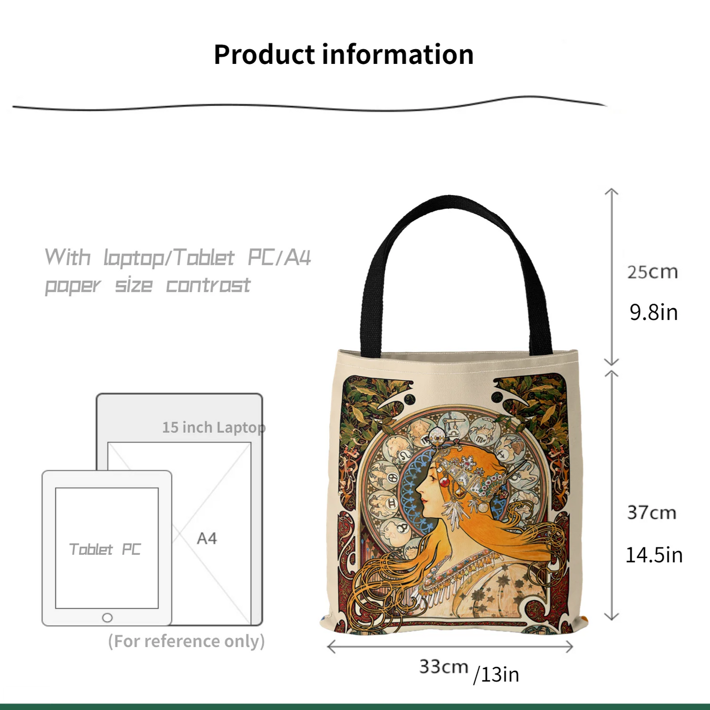 Mucha Series Digital Printed Canvas Bag