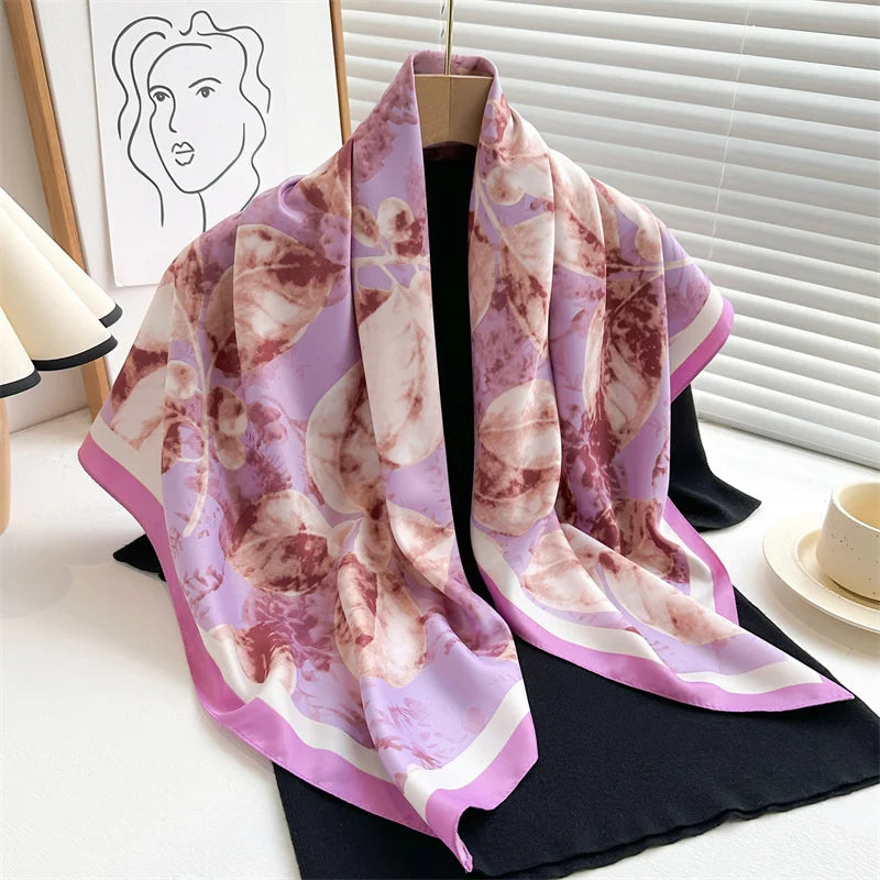 90*90Cm Square Scarf Twill Silk Bandana Pashmina