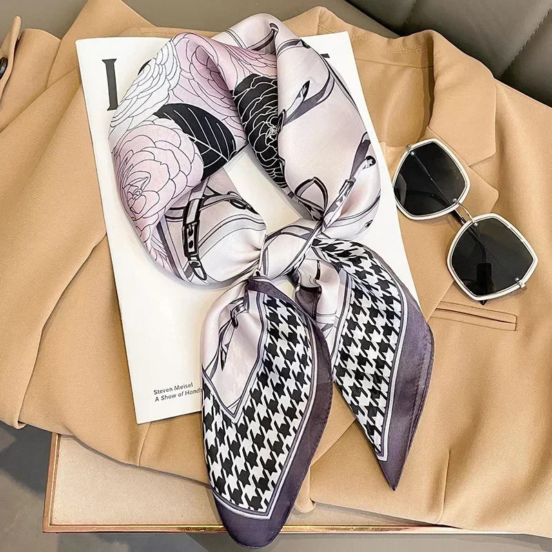 Luxury Design Print Silk Square Scarf