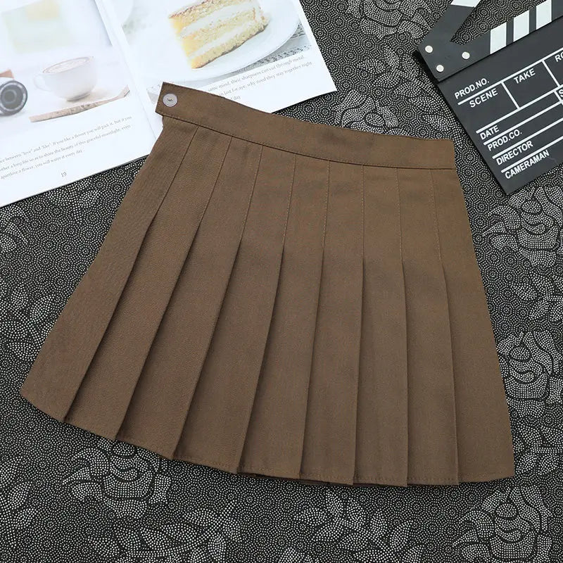 Summer Grey Plaid A-Line High Waist Mini Skirts