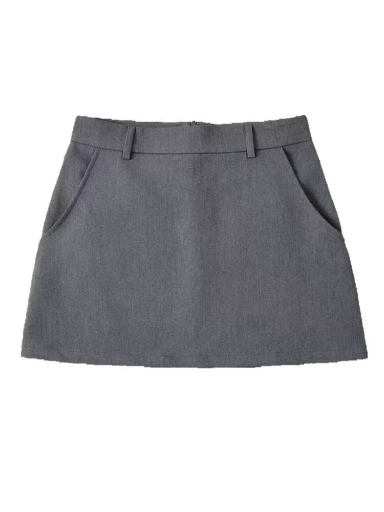 Mini Skirt Vintage High Waist
