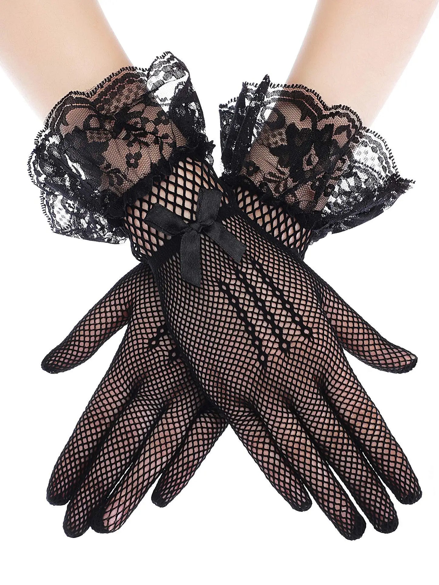Ladies Lace Gloves Elegant Short Lace Wedding Dinner 50's Parties