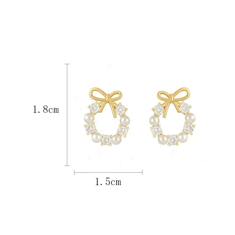 Minimalist Round Bow Knot Earrings