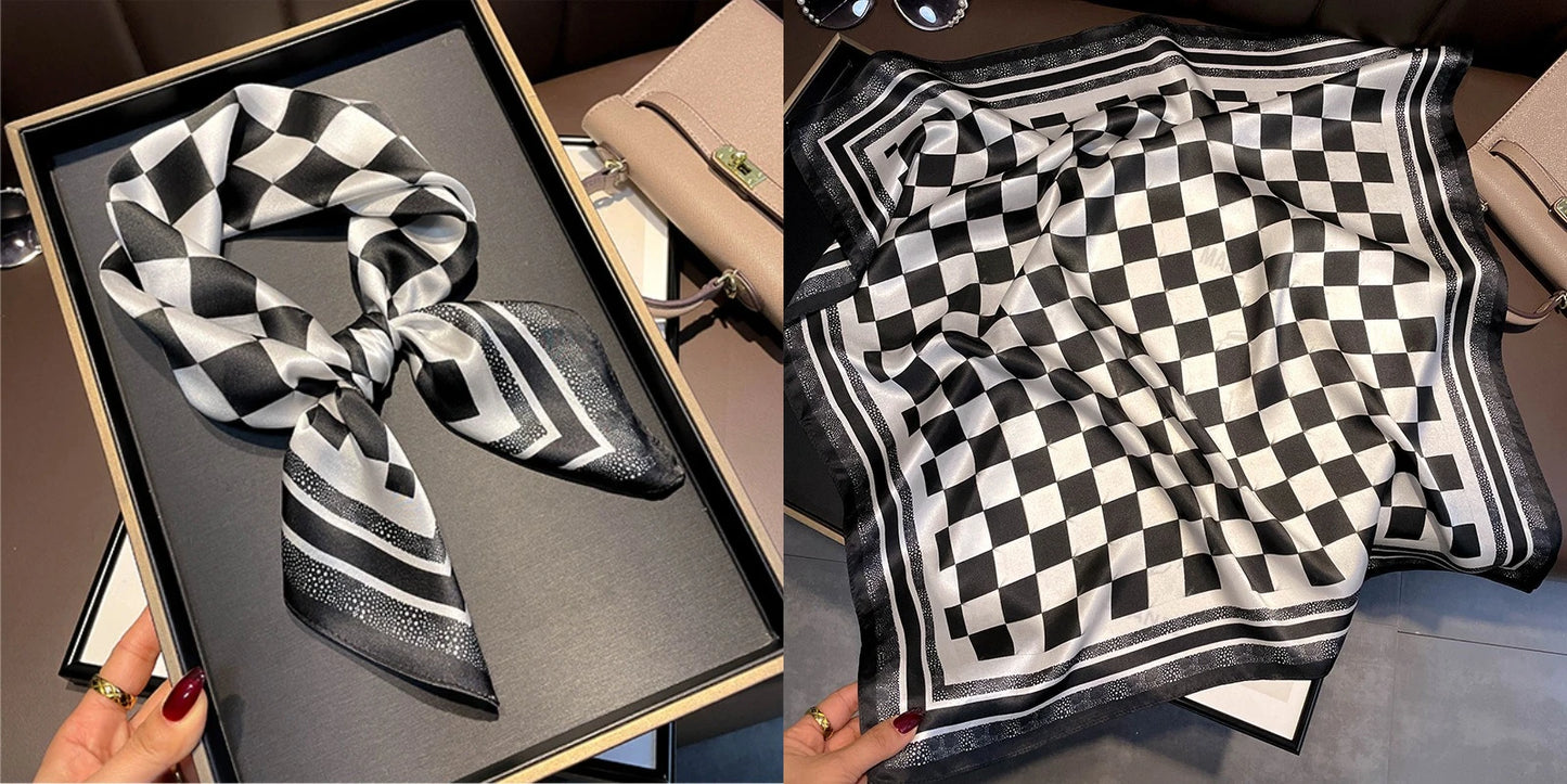 Floral Print Silk Square Scarf