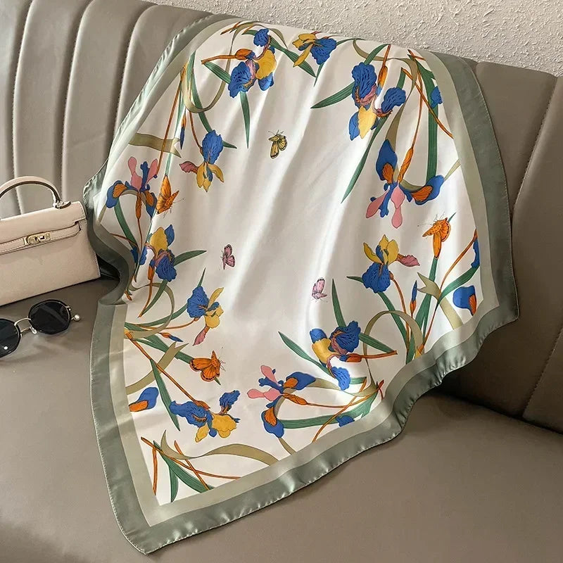 Luxury Design Print Silk Square Scarf