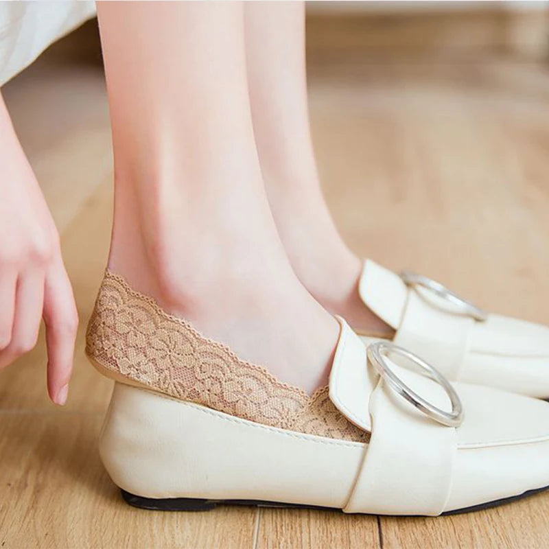 Cotton Transparent White Low Cut Boat Sock