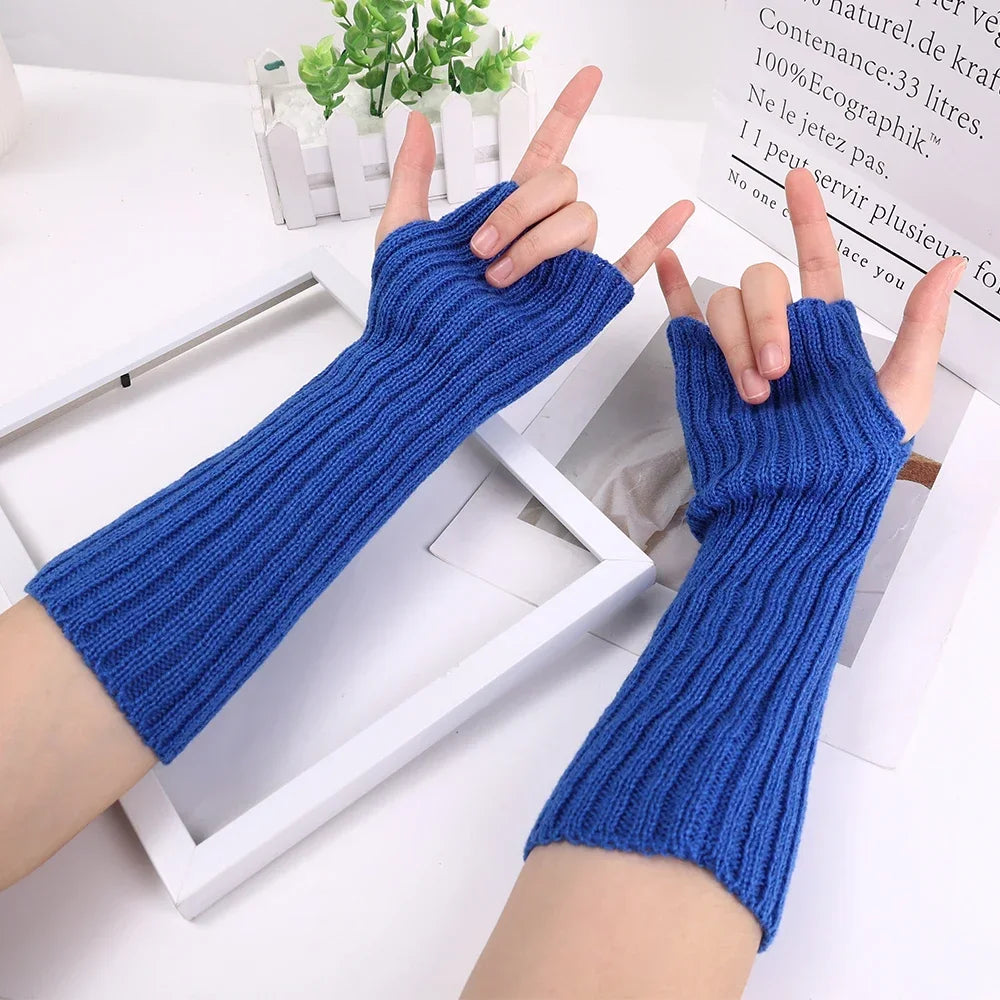 Knitted Arm Warmer Long Fingerless Gloves