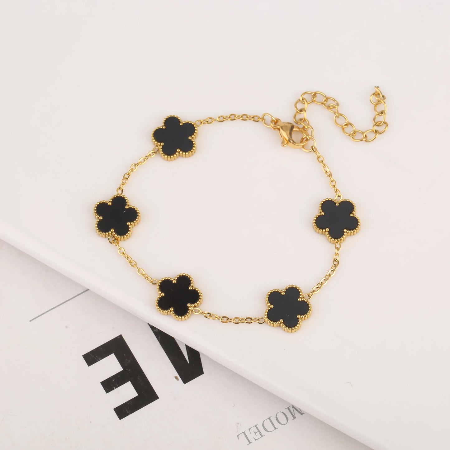 Adjustable New Design Gold Plated Stainless Steel 316L Plant Flower Bracelet