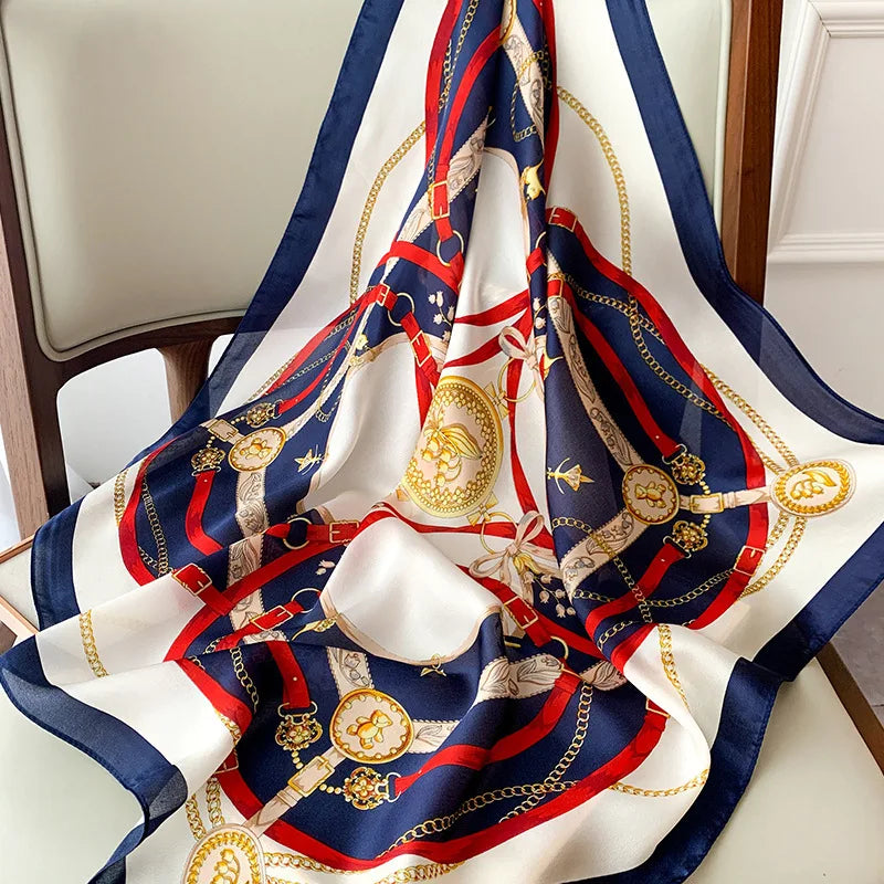 Silk Square Plaid Scarf