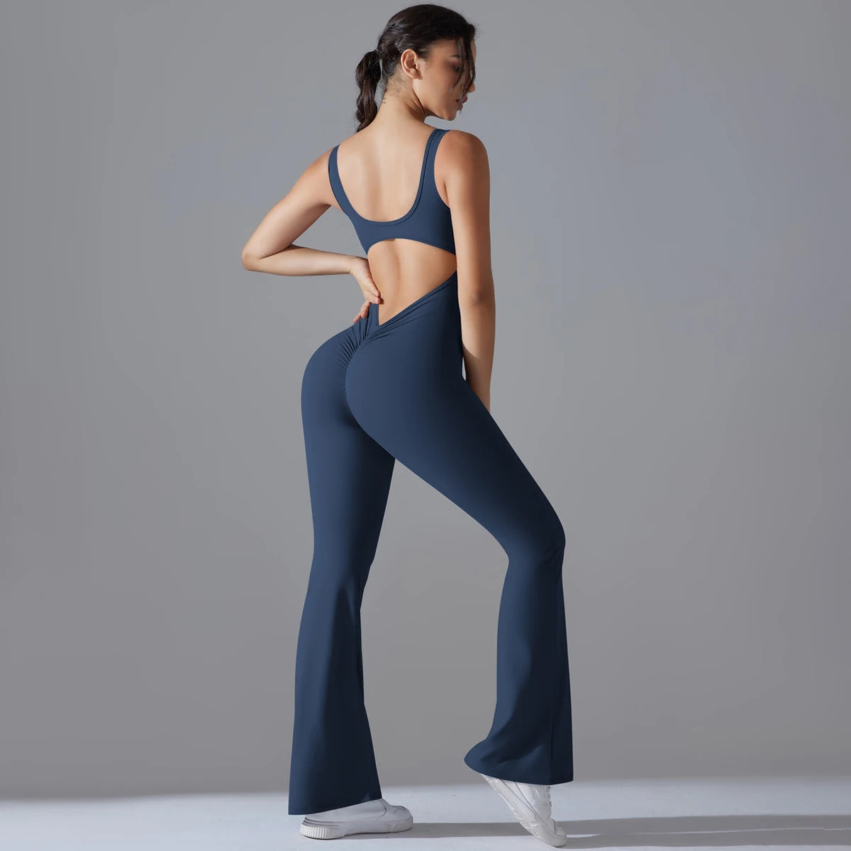 Sexy Back V Jumpsuit Gym Set Women