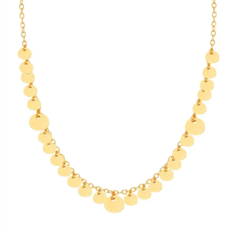 Real 18K Gold Circular Necklace