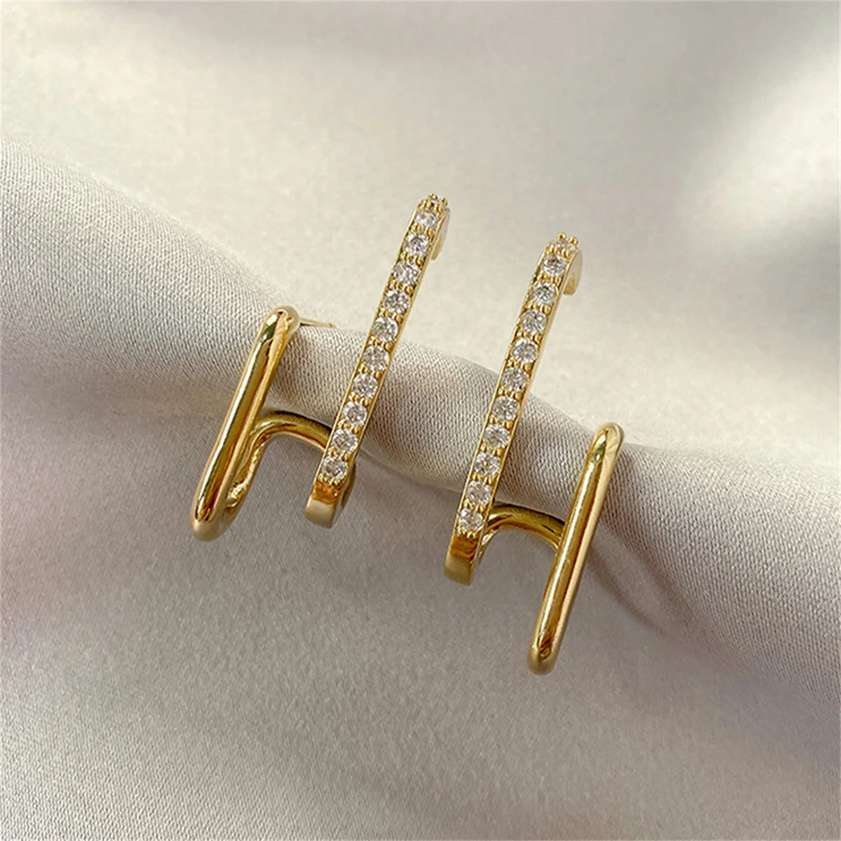 U-shaped Gold Color Earrings