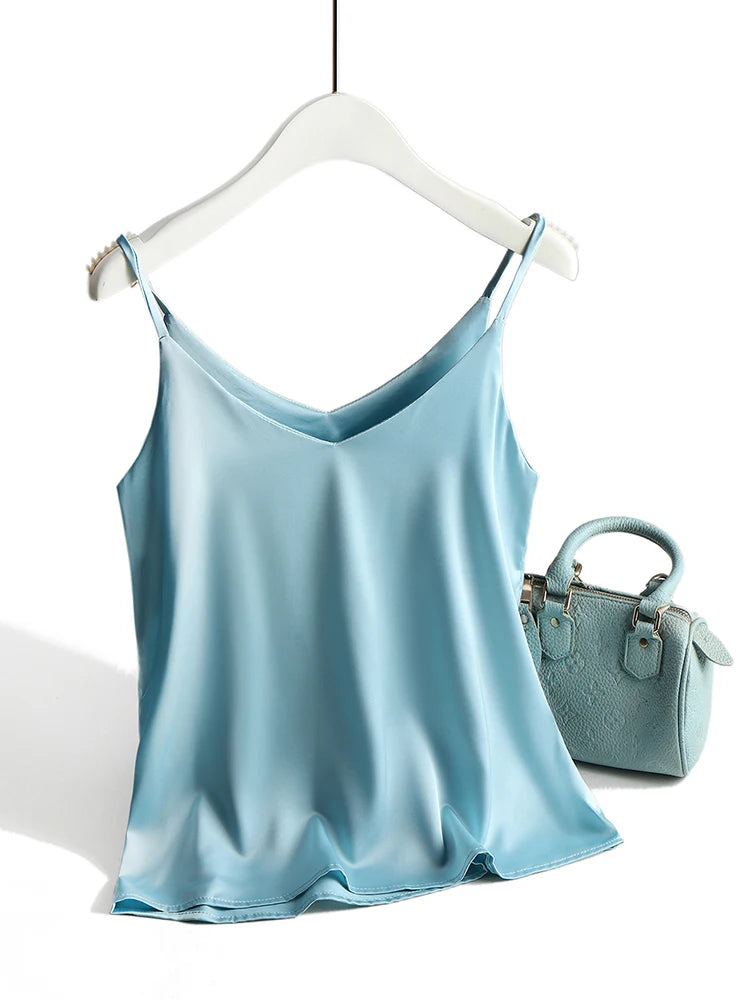 Spaghetti Strap Top Women Halter V Neck Basic