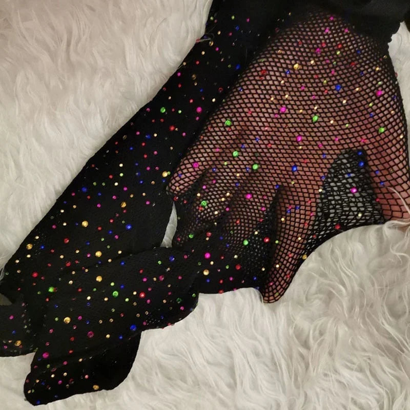 Fishnet Diamond Pantyhose Women Fashion Shiny Net Tights