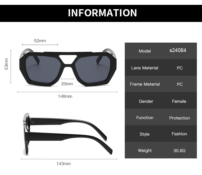 Women's Fashion Irregular Square Sunglasses