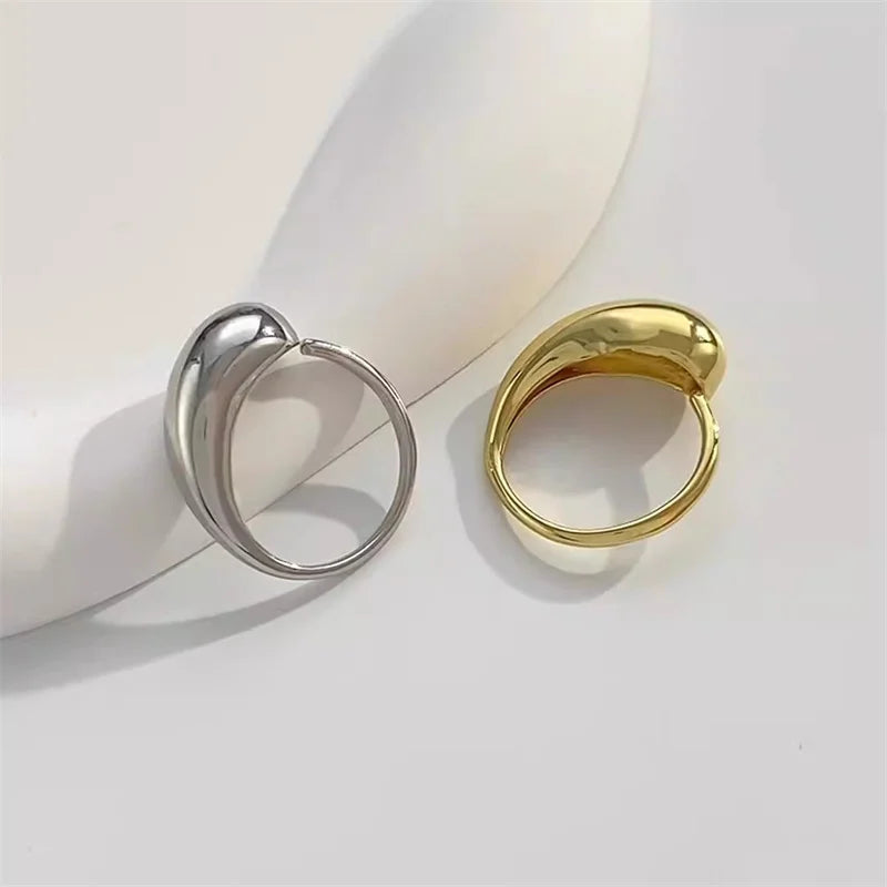 Double Ball Beads Opening Ring