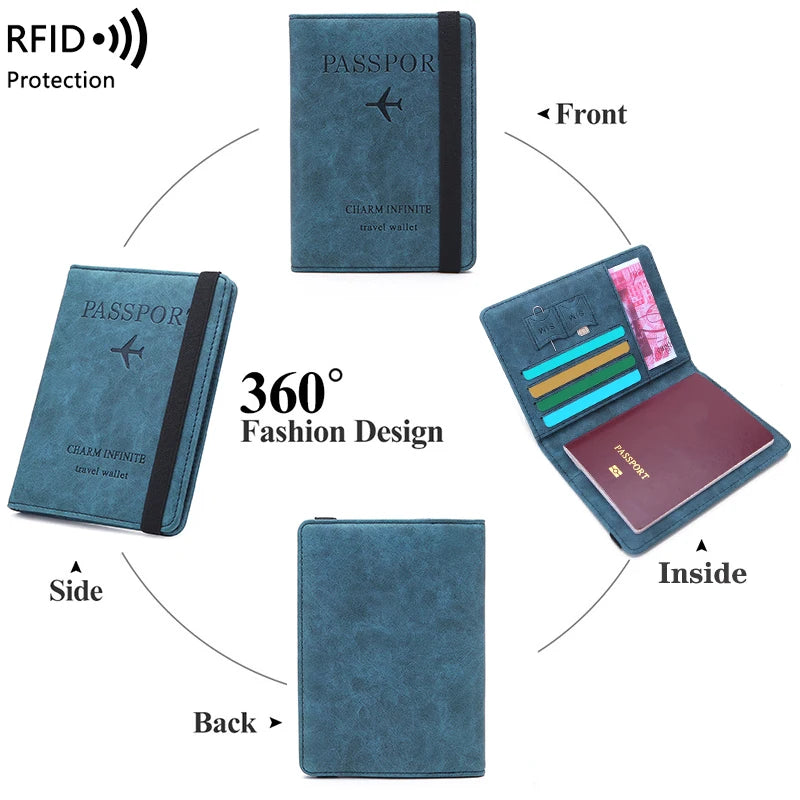 anti-theft multi-functional travel passport holder