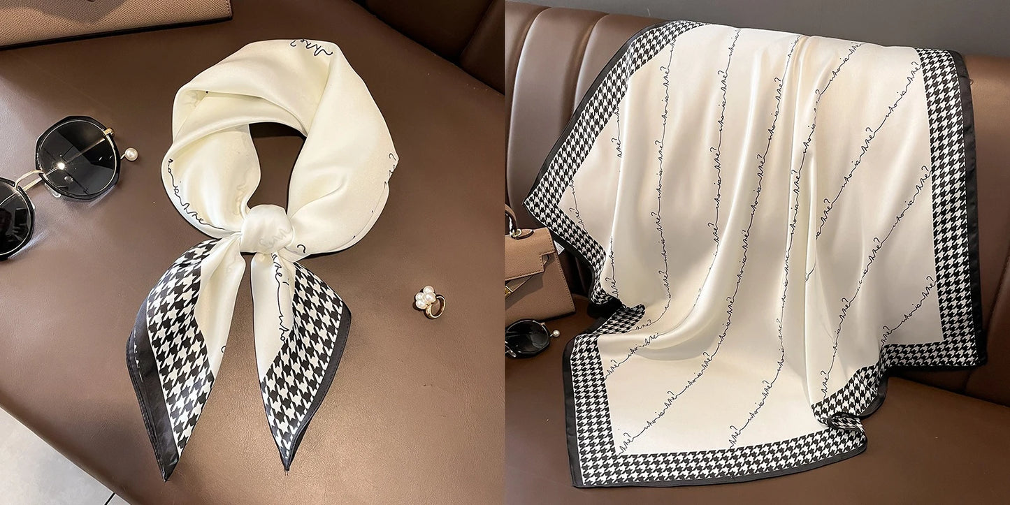 Floral Print Silk Square Scarf