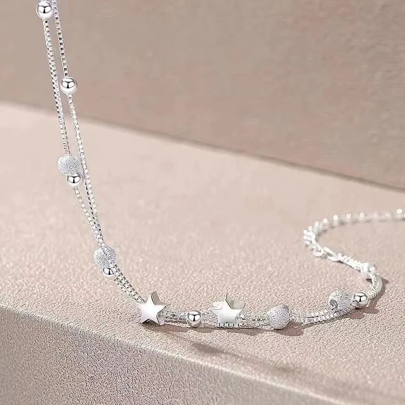 Luxury 925 Sterling Silver Star Beaded Bracelets