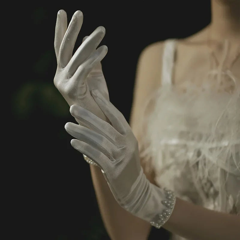 Bride Wedding Gloves Pearls Accessoires