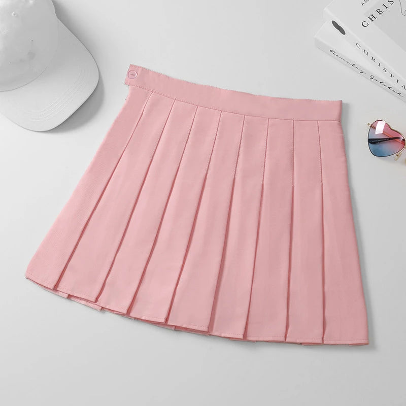 Summer Grey Plaid A-Line High Waist Mini Skirts