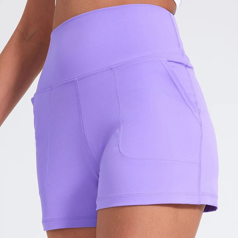 Casual Yoga Shorts Pocket Short High Waist Running Shorts