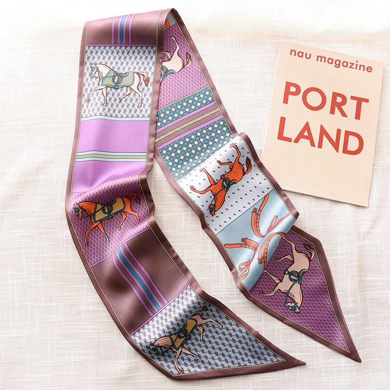 Long Silk Scarf Bag Tie