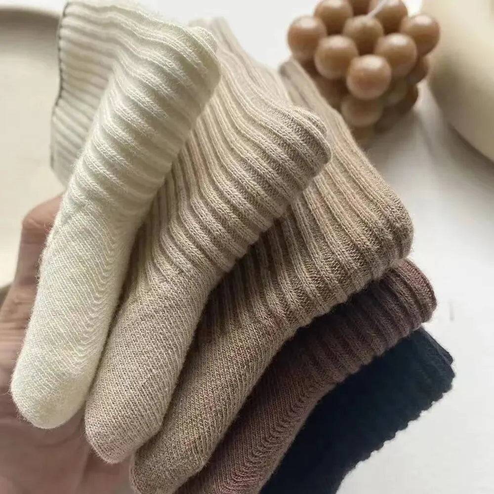 Solid Color Women Mid Length Socks