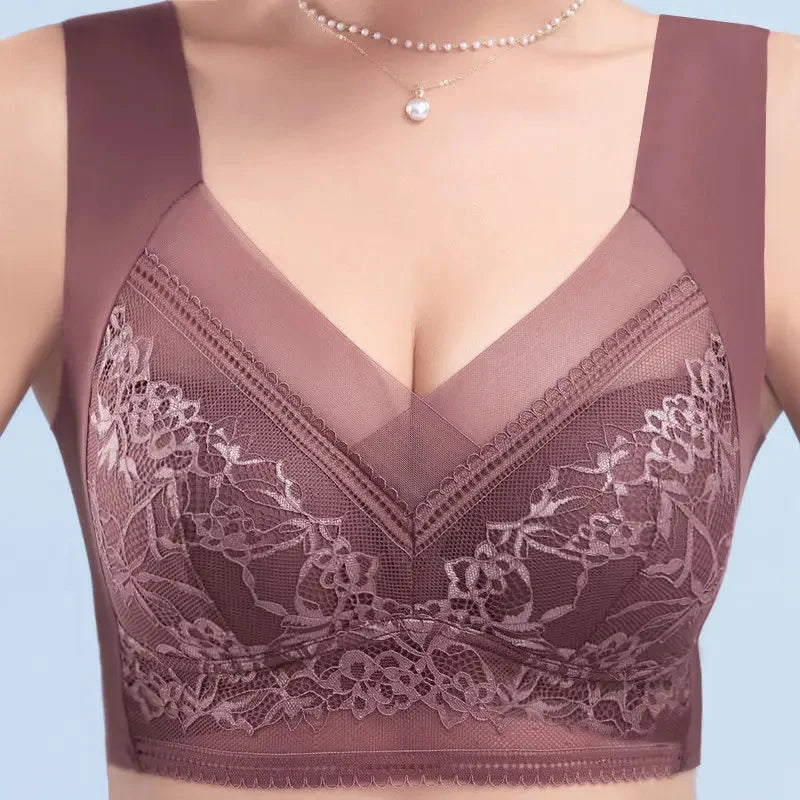 Women Large Bra Push Up Ice Silk Seamless