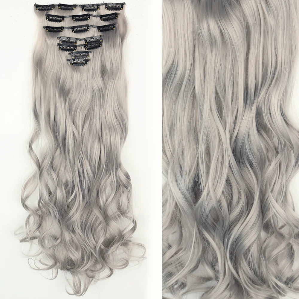 7Pcs/Set 16 Clips Hair Extension
