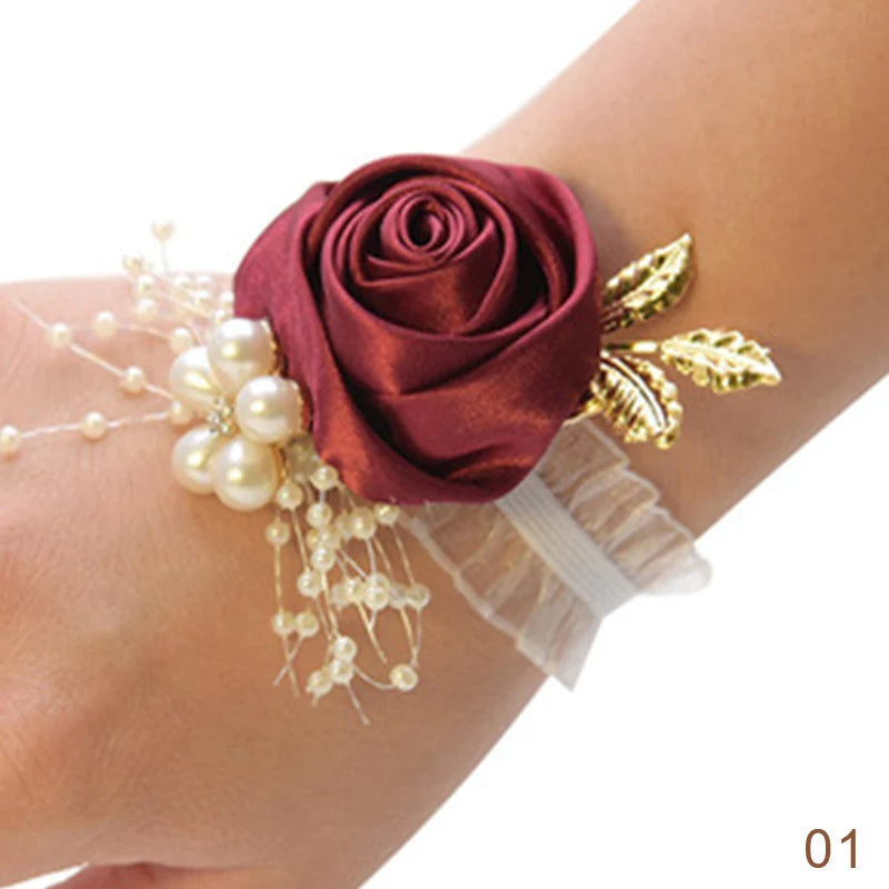 Bridesmaid Faux Rose Bracelet