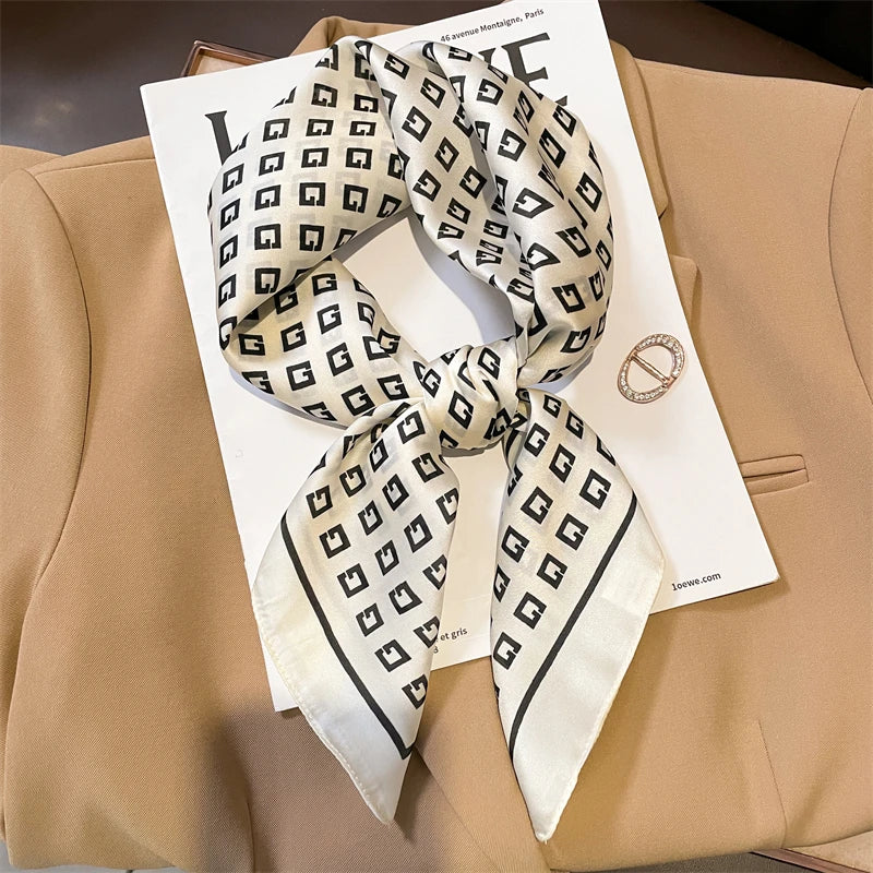 Silk Square Plaid Scarf