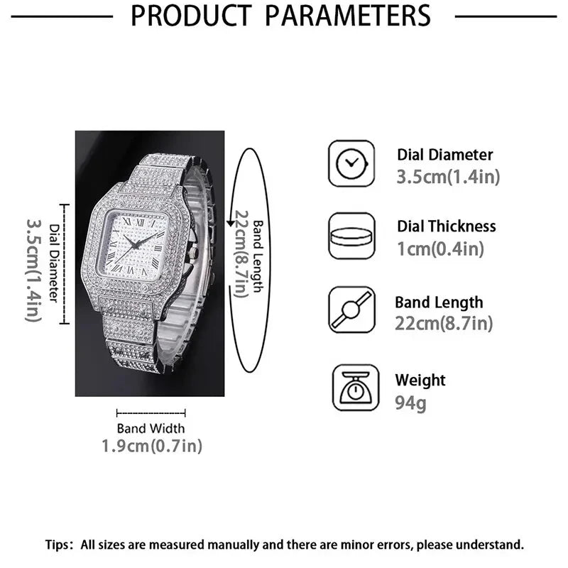 Rhinestone Unisex Bracelet Watches