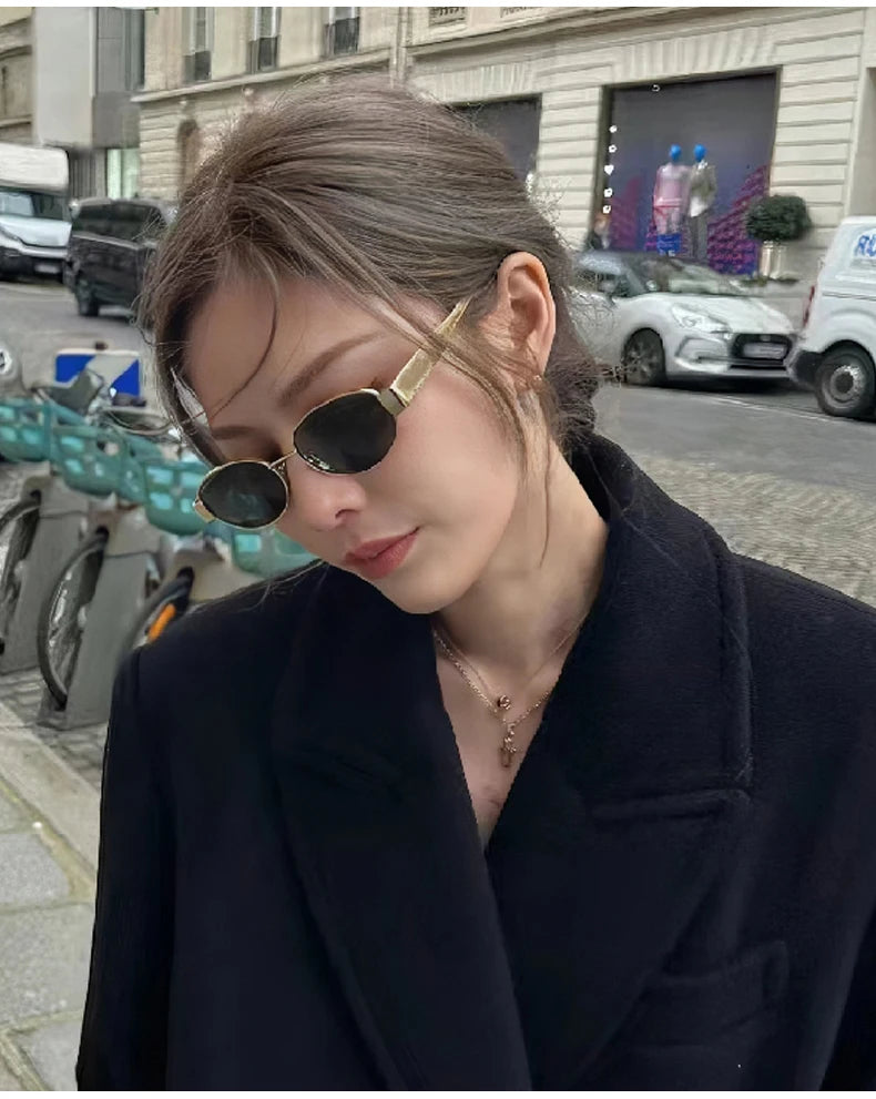 UV400 Sun Glasses Alloy Oval Eyewear