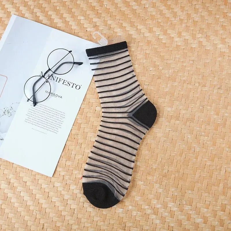 New WOMEN'S Socks Fashion Tulle Mesh Glass