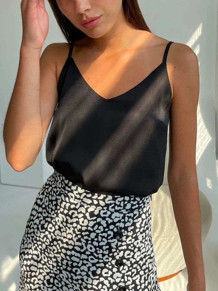 Strap Top Women Halter V Neck Basic Tank Tops