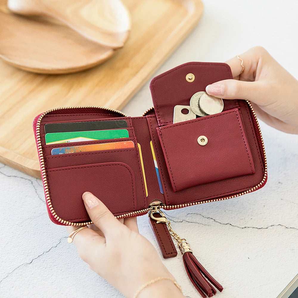 Women's Fringe Square Zipper Purse