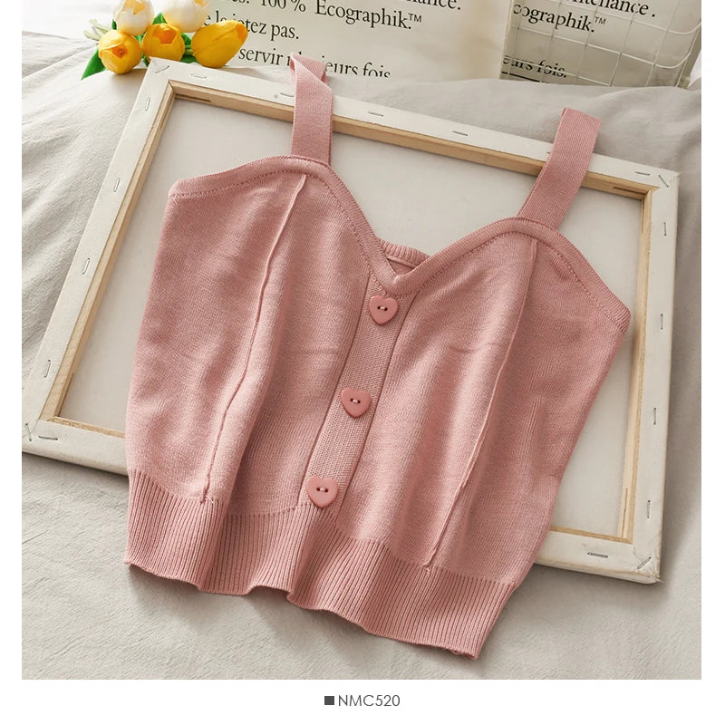 V-Neck Sleeveless Straps Tops