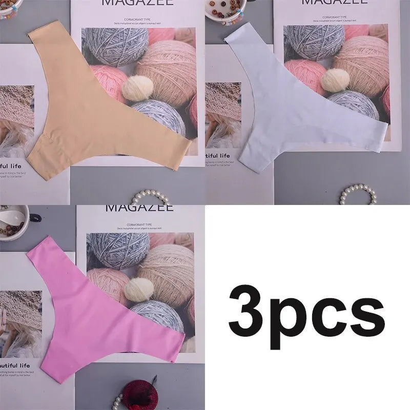 3PCS Seamless Panties Ice Silk