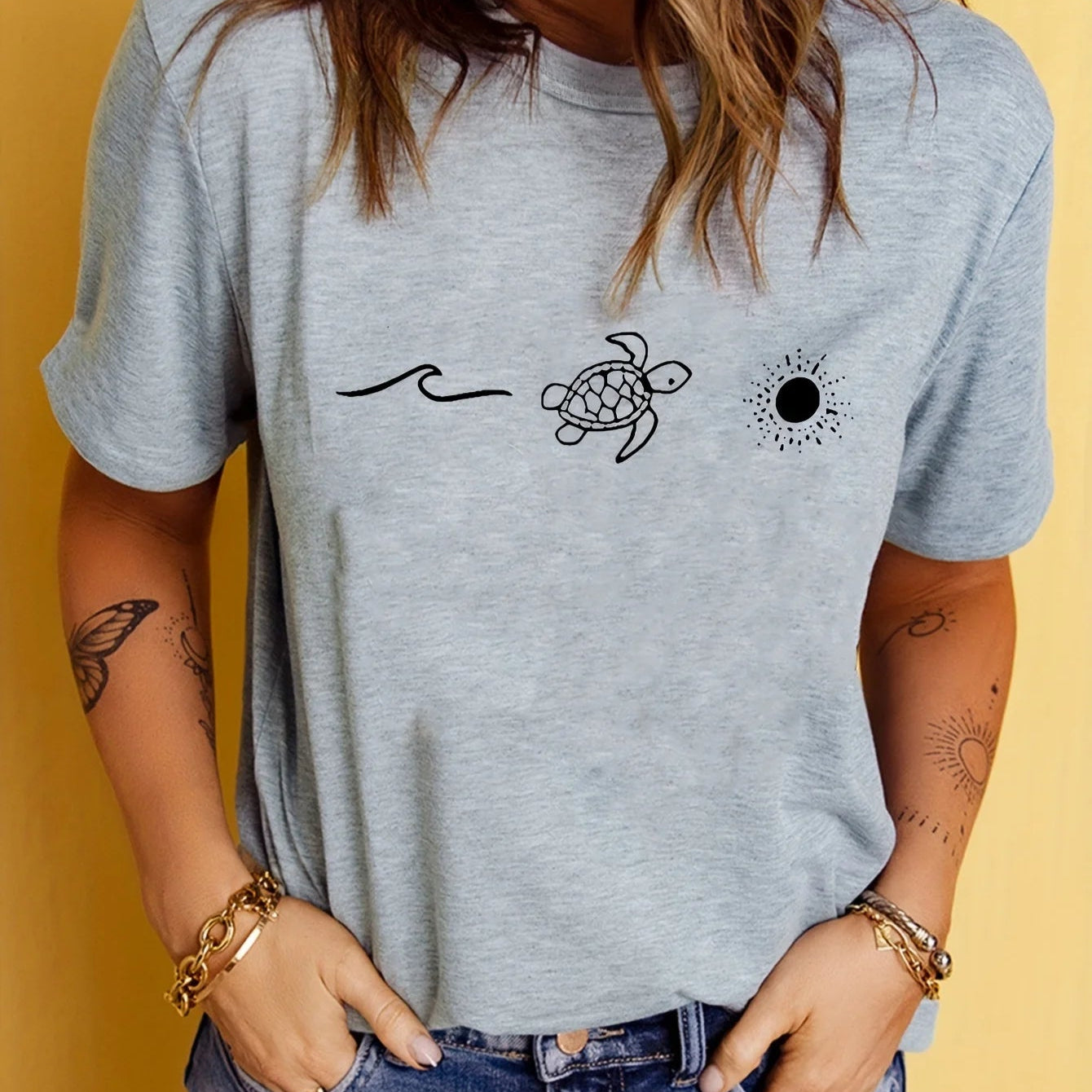 Easter Turtles Graphic Print T-shirt