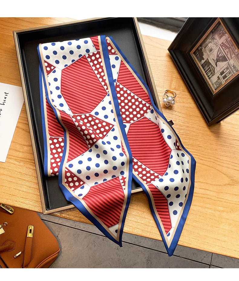 Long Silk Scarf Bag Tie