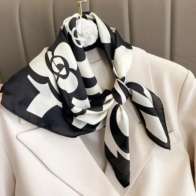 Luxury Design Print Silk Square Scarf
