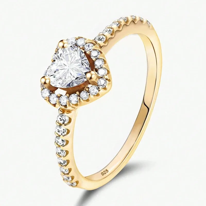 Zircon Shiny Love Heart Ring