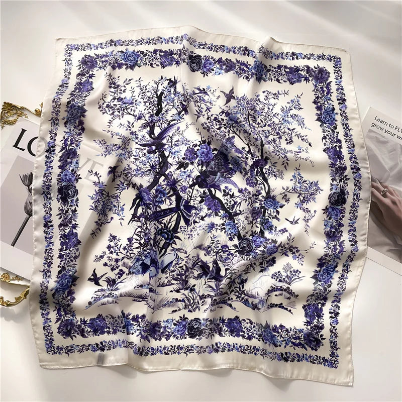 70X70cmPrinted Women's Scarf Pashmina Silk Scarf