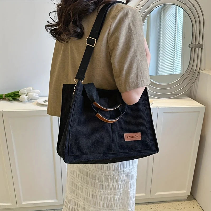 Women's Corduroy Tote Bag